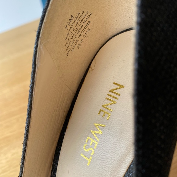 NINE WEST | Glamorous Black Sparkle Party Shoes - Picture 4 of 5